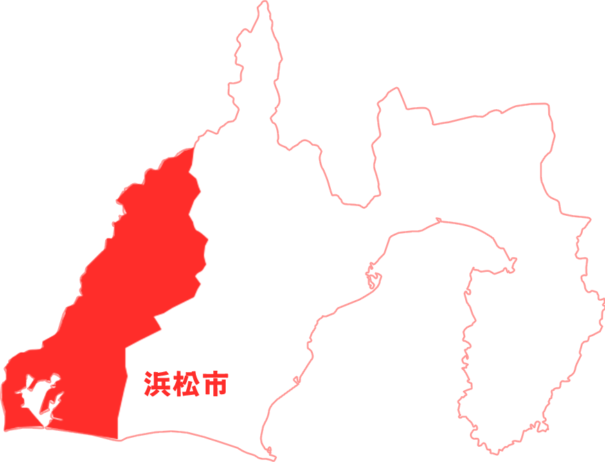 浜松市の位置を示す地図